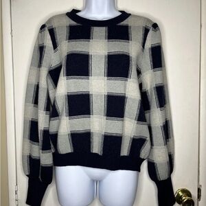 Piper Checkered Sweater - Black and Cream